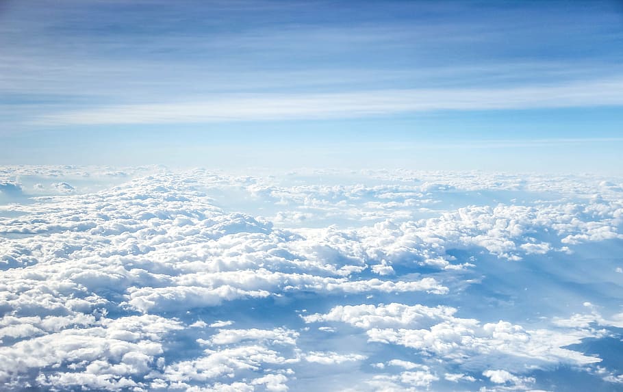 aerial photography of clouds, clouds on the world, sky, cloud view HD wallpaper