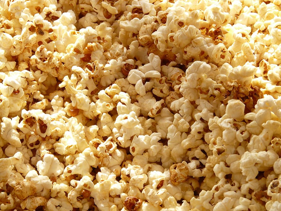 close-up photo of popcorns, cinema, grains, sweet, salty, snack HD wallpaper