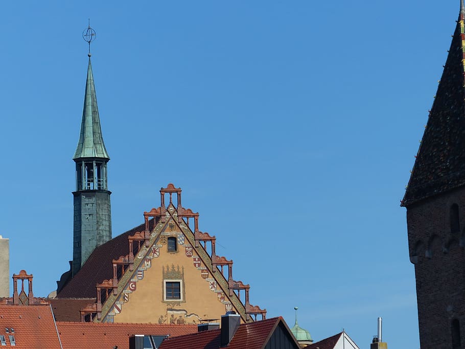 Building, Architecture, Facade, Ulm, town hall, built structure HD wallpaper