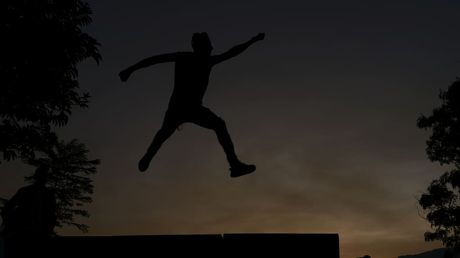 Jump, Emotion, Sunset, People, happy, smiling, jumping, adventure HD wallpaper