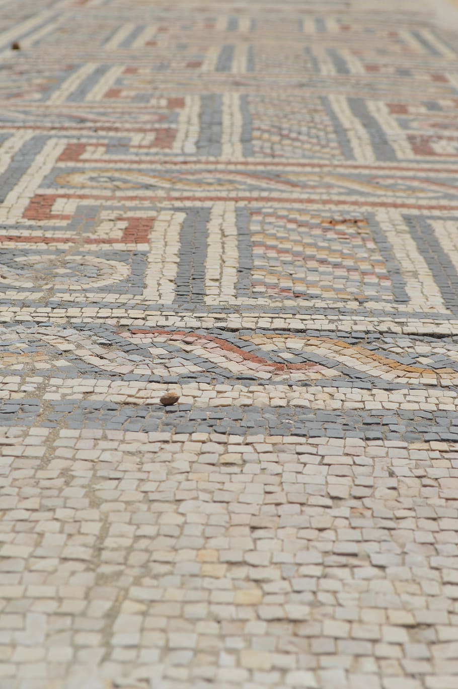 mosaic, tiles, small, floor, old, antique, backgrounds, pattern HD wallpaper