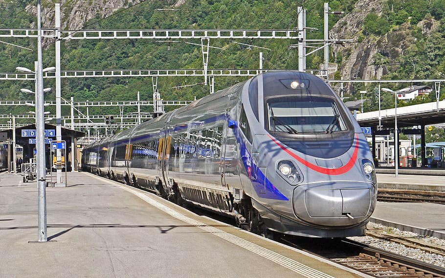 black and gray bullet train, Ice, Geneva, Milano, Trenitalia, HD wallpaper
