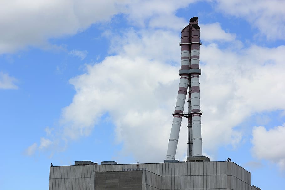 lithuania, ignalia, nuclear, power, station, building, smokestack HD wallpaper