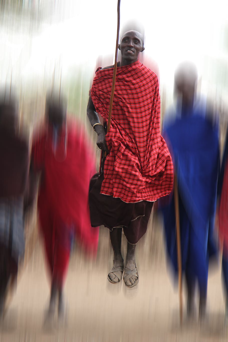 man surrounded by people levitating, africa, personal, tribe, HD wallpaper