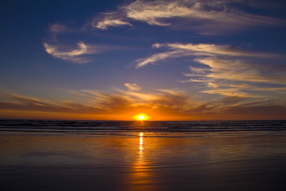 Cape Town Sunset, body of water during golden hour, horizon, sea HD wallpaper
