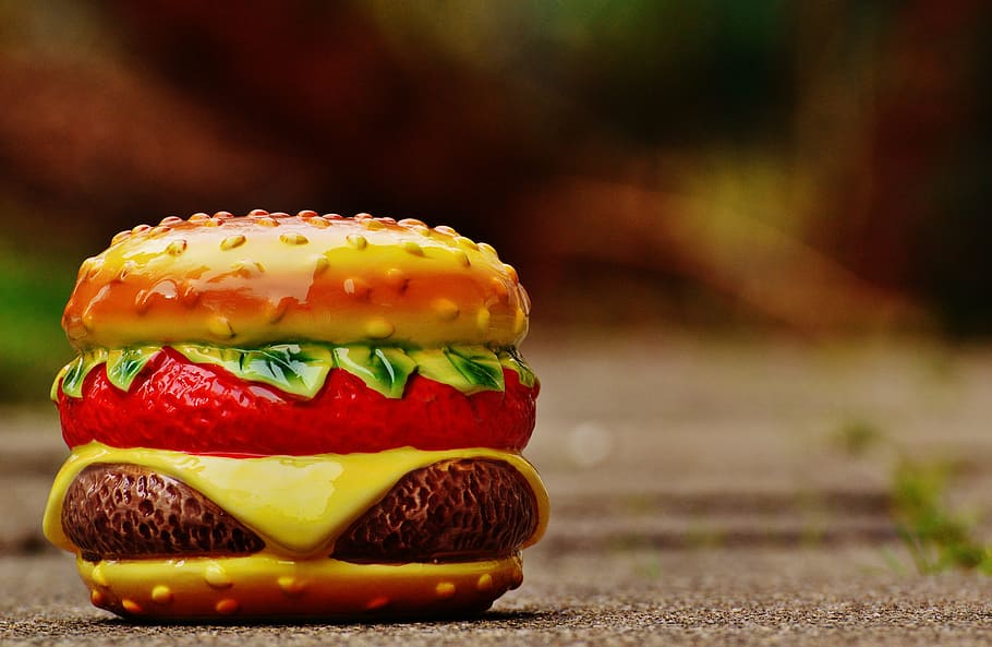 hamburger, cheeseburger, delicious, ceramic, funny, pottery HD wallpaper