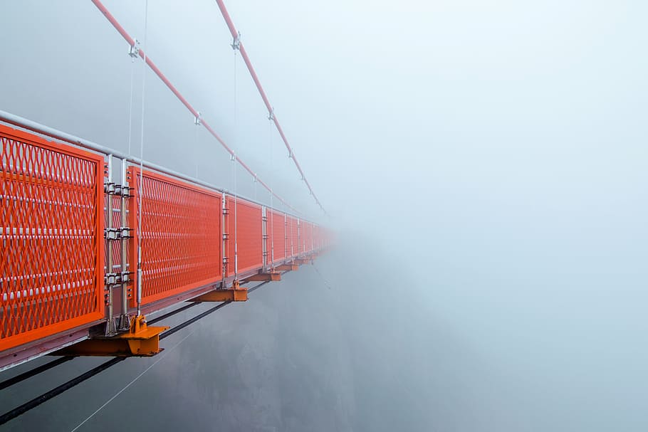 Bridge, Adventure, Mountain, Landscape, rock, outdoor, travel HD wallpaper