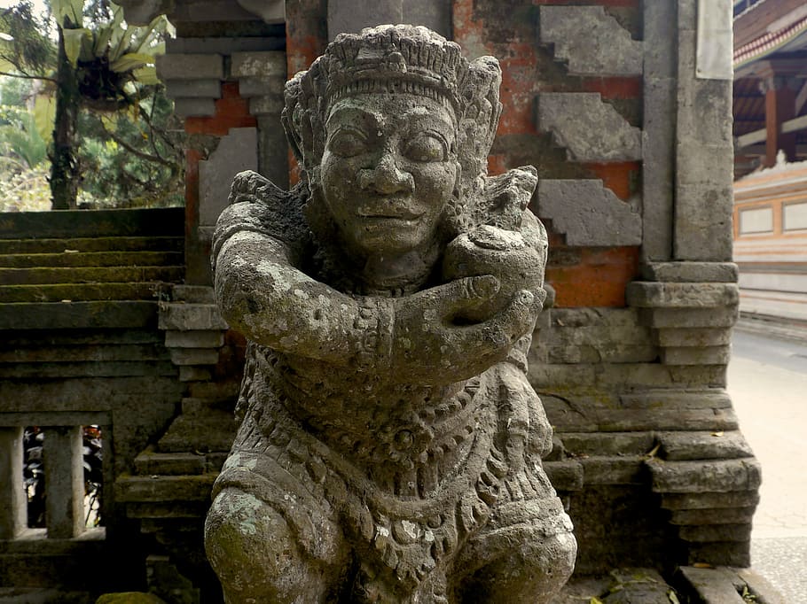 stone statues, bali, man, sculpture, representation, art and craft HD wallpaper