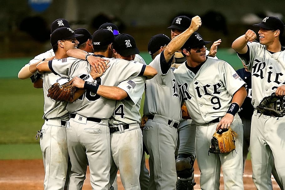 Group of Baseball Player Cheering, athletes, celebration, game HD wallpaper