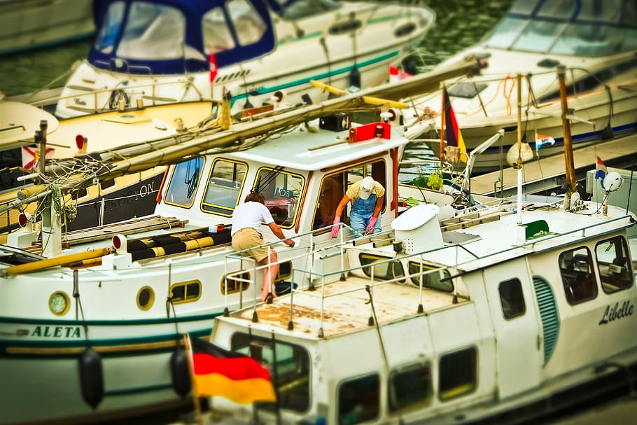 boot, port, boats in the harbor, anchorage, yachts, team, marina, HD wallpaper