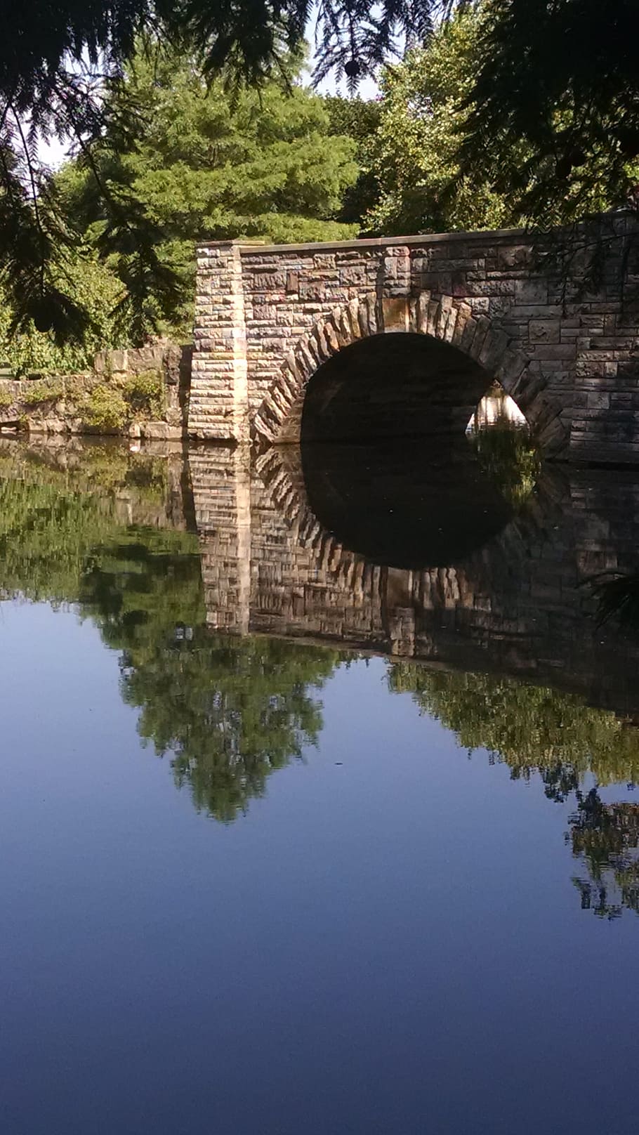 Bridge, Park, Reflections, Summer, spring, green, water re HD wallpaper
