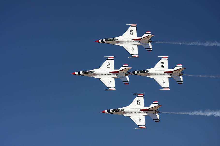 four white sky plane, reno airshow, airplanes, air show, military jets, HD wallpaper