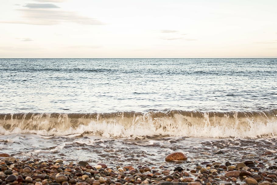 wave, ocean, beach, tide, rocks, coast, breaking, shore, surf HD wallpaper