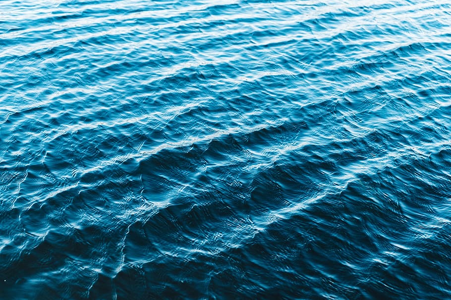 body of water, blue body of water, top, view, photography, wafe HD wallpaper