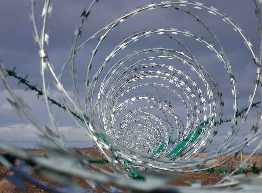 border, barbed wire, security, close-up, no people, selective focus HD wallpaper