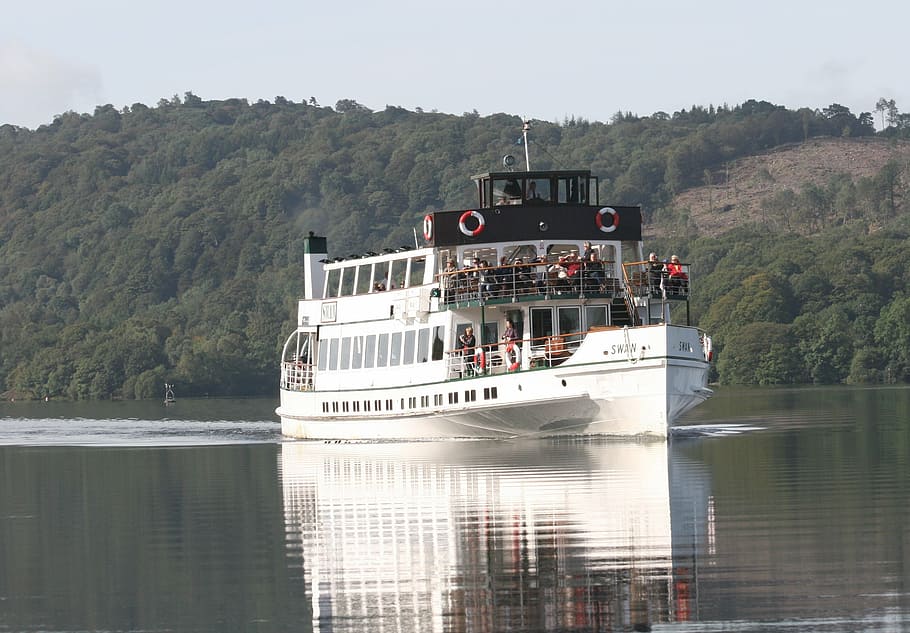 boat, windermere, lake district, national, park, reflection, HD wallpaper