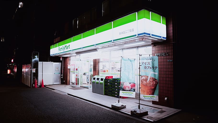 untitled, building, dark, night, convenience, store, shop, architecture HD wallpaper