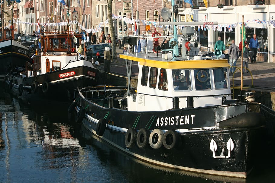 maassluis, port, tug, mode of transportation, water, nautical vessel HD wallpaper