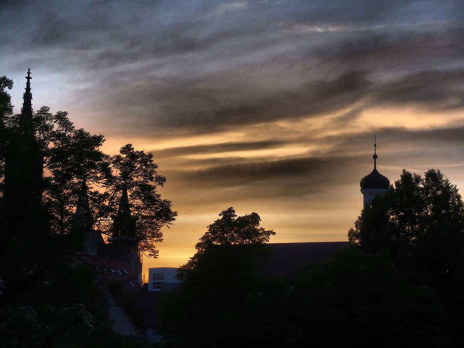 Ulm Cathedral, Steeple, Dramatic, Hdr, sky, tree, cloud - sky HD wallpaper