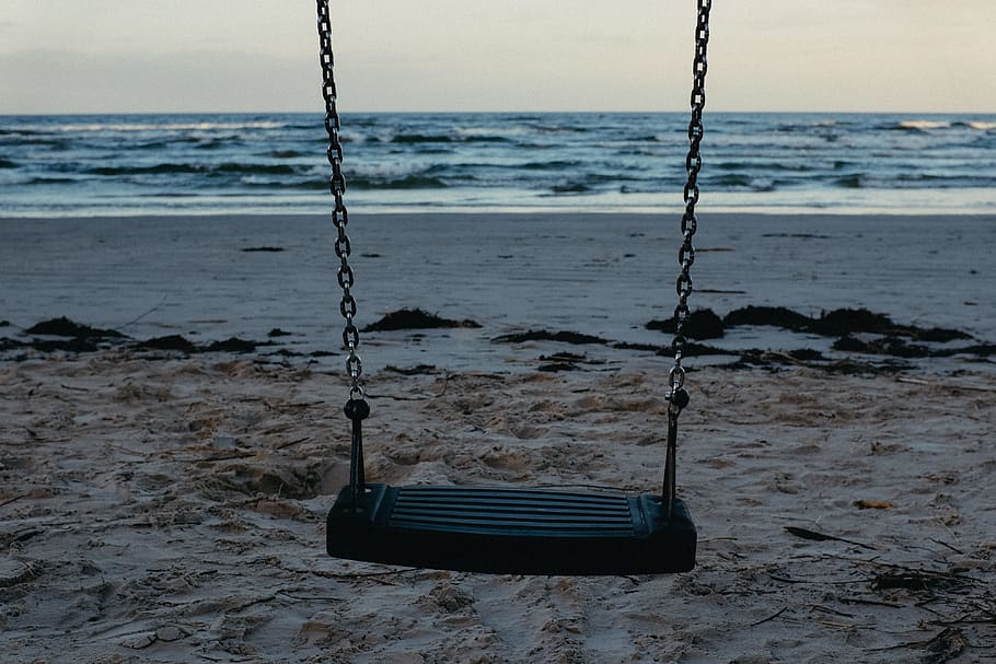 Empty swing on sea, nature, other, outdoors, no People, summer HD wallpaper
