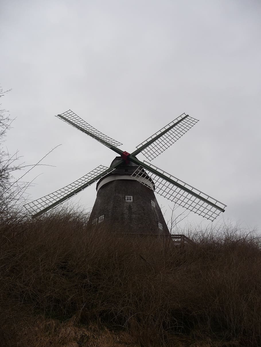 windmill, building, wing, historically, sky, old mill, architecture HD wallpaper