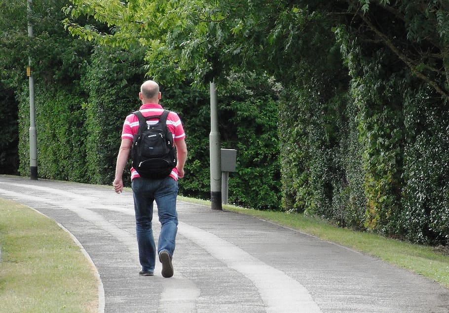 man walking on road, Walking, Man, Pathway, Footpath, male HD wallpaper