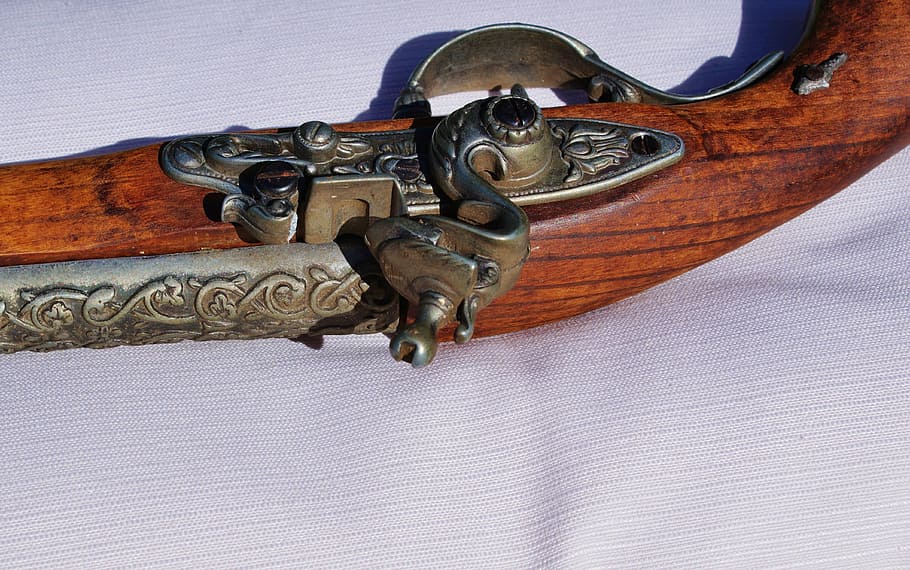 Pistol, Muzzleloader, Weapon, Old, fire weapon, middle ages