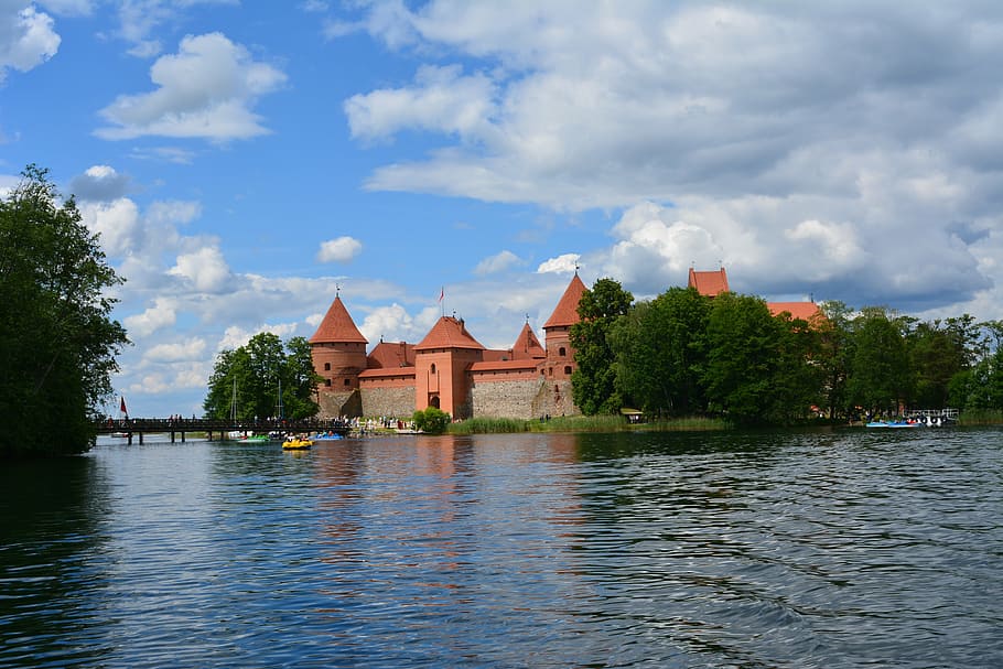 trakai, lithuania, castle, medieval, historical, tower, galve HD wallpaper