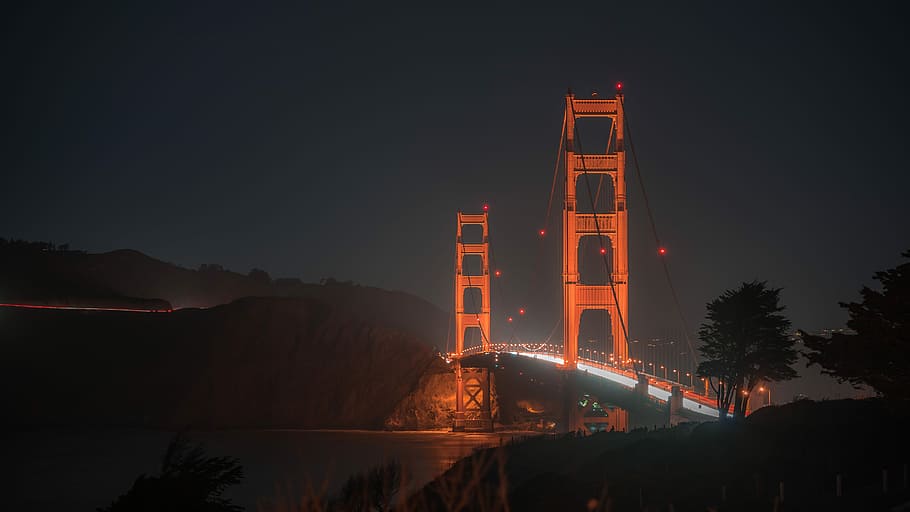Golden Bridge, San Francisco, wide angle photo of Golden Gate Bridge HD wallpaper