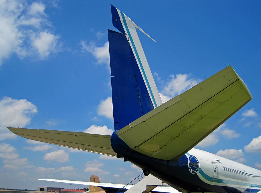 Tail, B-707, Boeing, Jet, Cargo, tail of b-707, passenger, aircraft, HD wallpaper