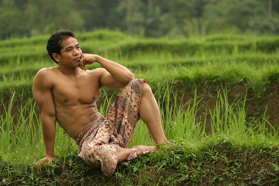 nature, grass, summer, one person, shirtless, plant, adult HD wallpaper