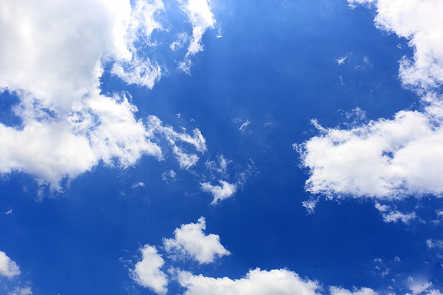 cloudy blue sky, the cloud, green, white, nature, weather, backgrounds HD wallpaper