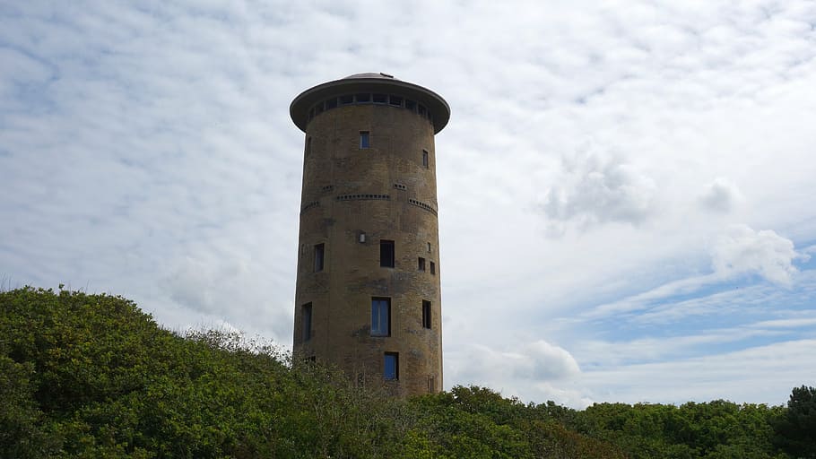 domburg, coast, dunes, lighthouse, blue sky, nature, zealand HD wallpaper