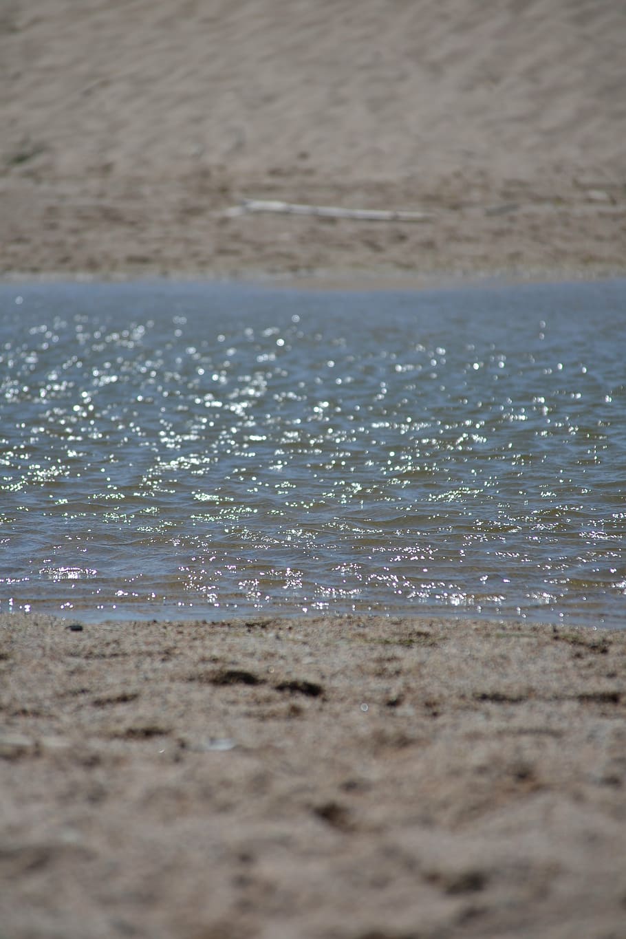 sand, water, beach, land, motion, sea, selective focus, no people HD wallpaper