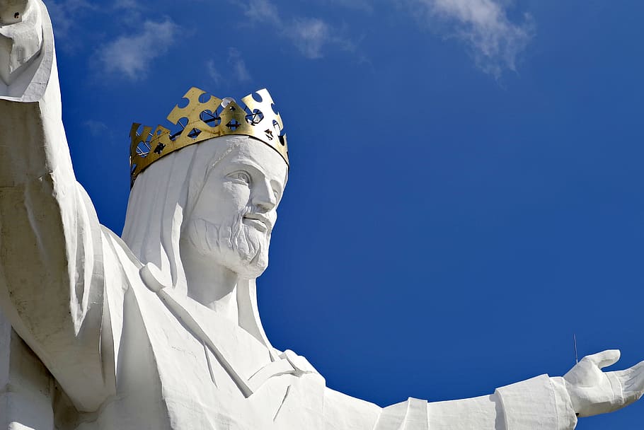 jesus, sculpture, enormous, the biggest, white, king, crown, HD wallpaper