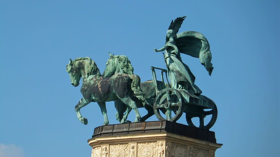 Hungary, Budapest, Square, Statue, capital, tourism, monument HD wallpaper