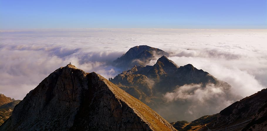 mountains, clouds, sky, landscape, tops, italy, carega, no people HD wallpaper