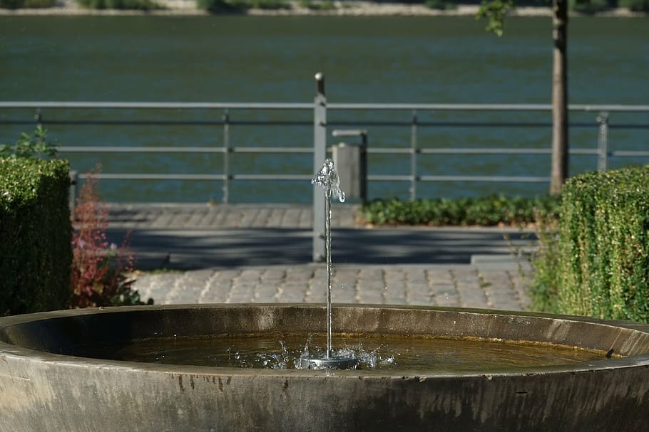 fountain, stone fountain, water, refreshment, drip, water fountain, HD wallpaper
