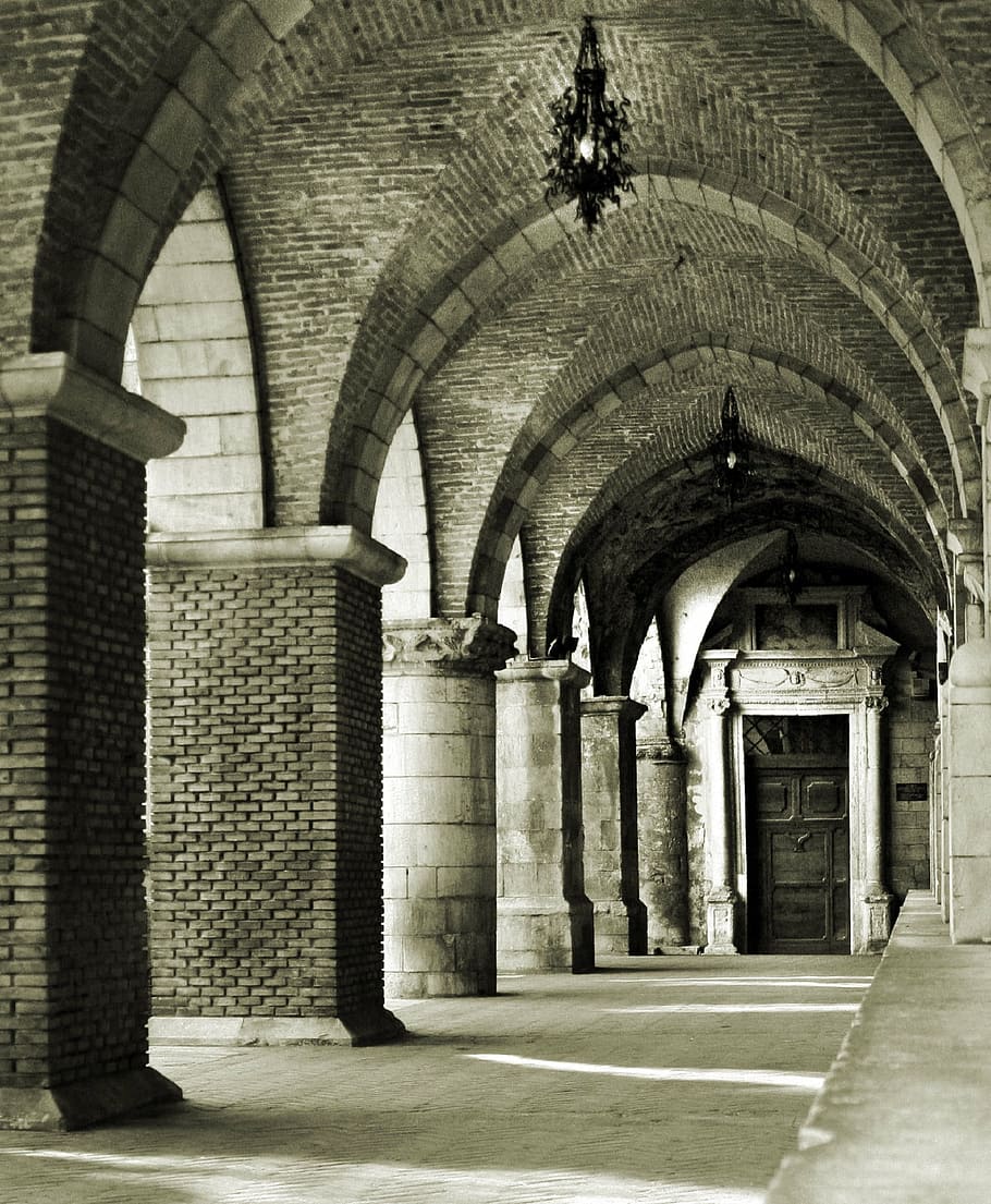 portico, church, santa maria maggiore, italy, architecture, HD wallpaper