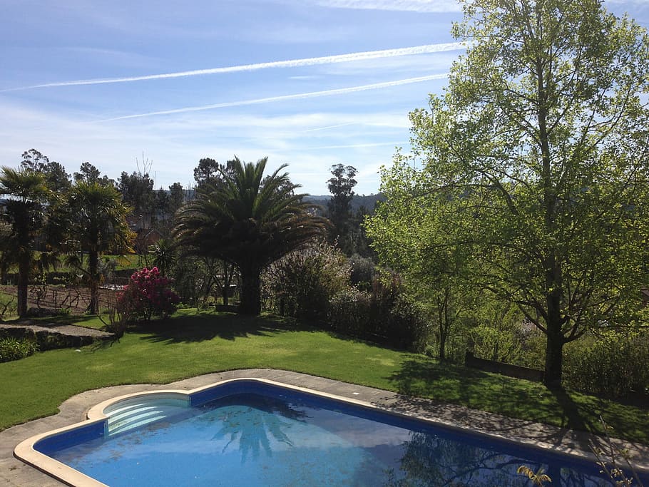 Pool, Holidays, Rest, Nature, Mountains, tree, no people, sky HD wallpaper
