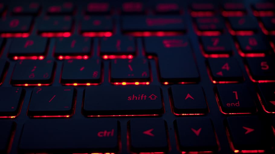 late night working, macro photography of computer keyboard, illuminated, HD wallpaper