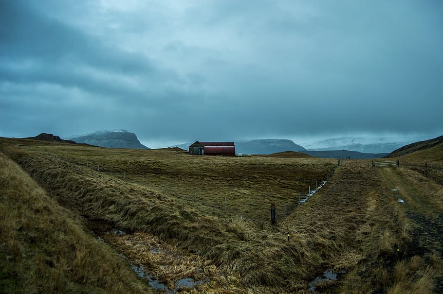 iceland, pastures, cold, north, turquoise, nature, mountains HD wallpaper