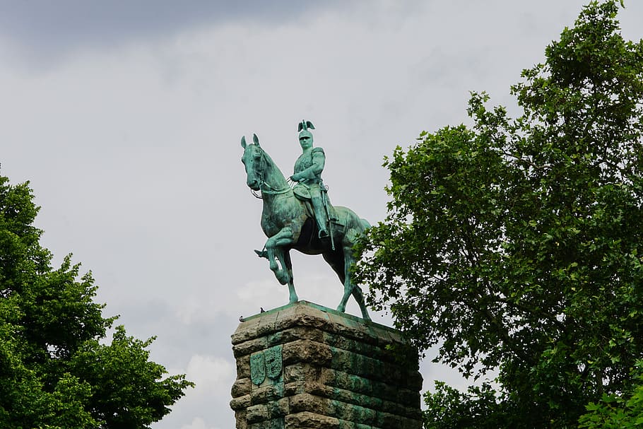 Hohenzollern Bridge, Reiter, Horse, Ride, stature, green, cologne