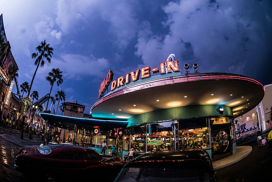 Universal Studios Japan, Amusement Park, night, thunder, city, HD wallpaper