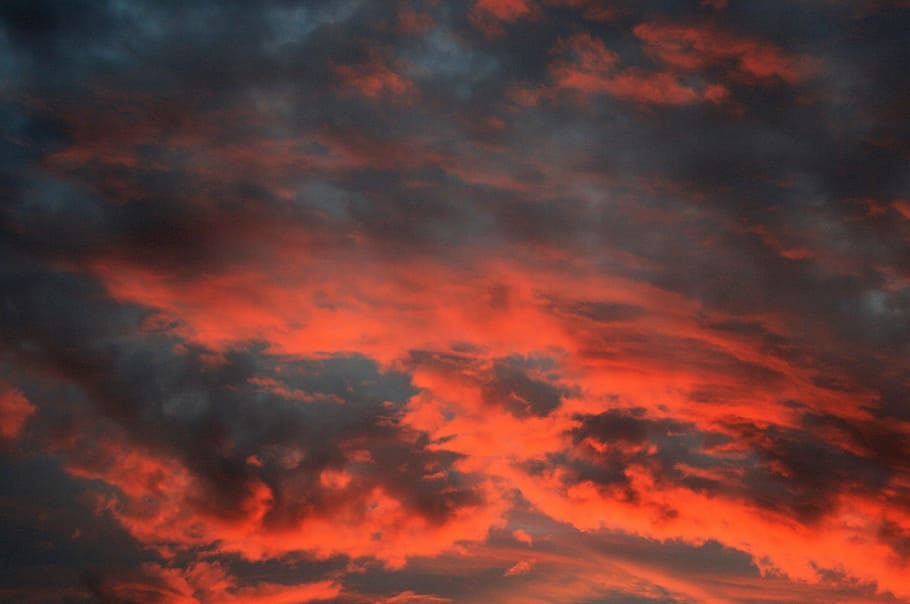 sky, clouds, red, orange, sunset, glow, gleam, cloud - sky HD wallpaper