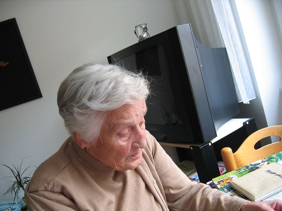 woman in brown sweater, dependent, dementia, old, age, alzheimer's