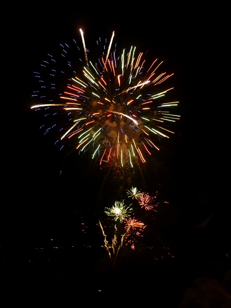 Fire, Fireworks, Biarritz, firework display, celebration, firework - man made object HD wallpaper