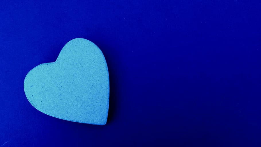 heart-shaped blue decor photo, love, you, valentine's day, romance, HD wallpaper