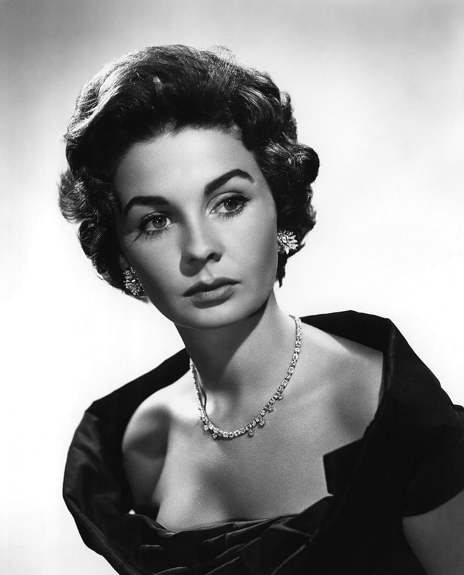 grayscale photography of woman, Jean Simmons, Actress, Vintage