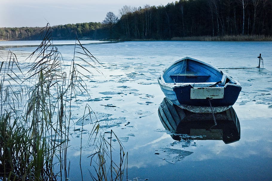 Boat, Winter, Floe, Ice, seasons of the year, nature, landscape HD wallpaper